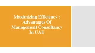 Maximizing Efficiency - Advantages Of Management Consultancy In UAE