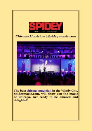 Chicago Magician  Spideymagic com