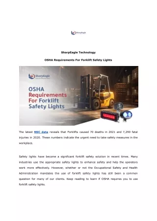 OSHA Requirements For Forklift Safety Lights