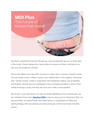 MOI Plus- The Future of Period Pain Relief