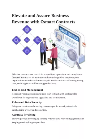 Elevate and Assure Business Revenue with Csmart Contracts