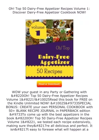 PDF✔Download❤ Oh! Top 50 Dairy-Free Appetizer Recipes Volume 1: Discover Da