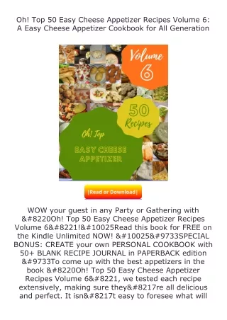 ❤️get (⚡️pdf⚡️) download Oh! Top 50 Easy Cheese Appetizer Recipes Volume 6: