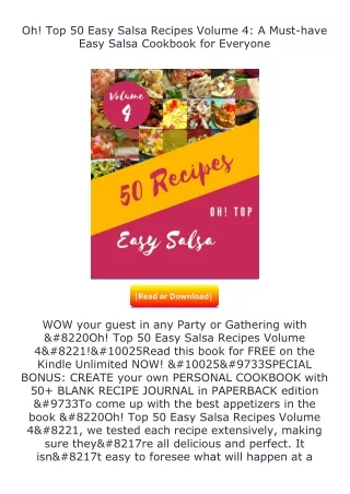 full✔download️⚡(pdf) Oh! Top 50 Easy Salsa Recipes Volume 4: A Must-have Ea