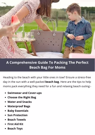 A Comprehensive Guide To Packing The Perfect Beach Bag For Moms