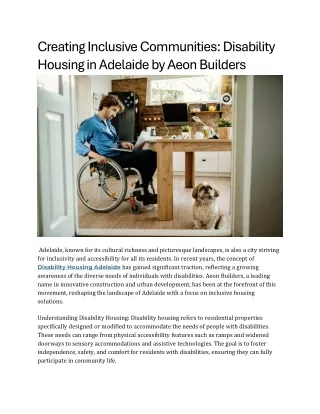 Creating Inclusive Communities Disability Housing in Adelaide by Aeon Builders