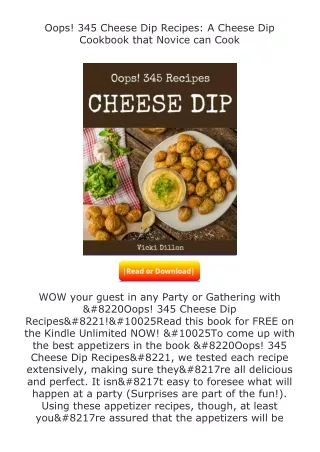 Download❤[READ]✔ Oops! 345 Cheese Dip Recipes: A Cheese Dip Cookbook that N