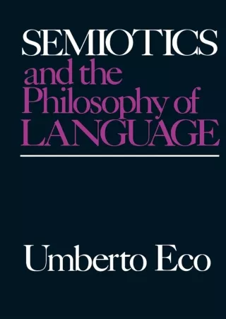 ❤[READ]❤ Semiotics and the Philosophy of Language (Advances in Semiotics)