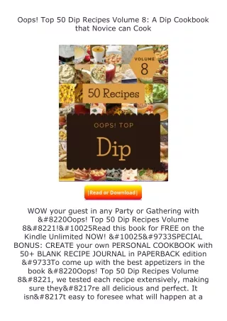 pdf❤(download)⚡ Oops! Top 50 Dip Recipes Volume 8: A Dip Cookbook that Novi