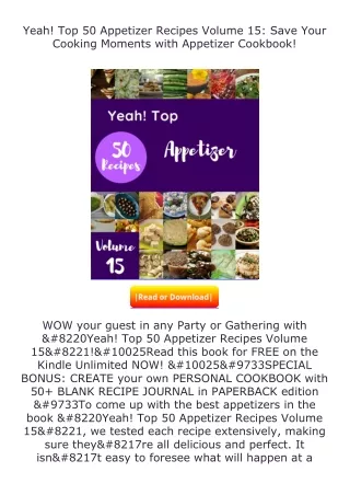 PDF✔Download❤ Yeah! Top 50 Appetizer Recipes Volume 15: Save Your Cooking M