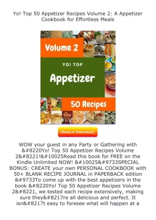 ❤PDF⚡ Yo! Top 50 Appetizer Recipes Volume 2: A Appetizer Cookbook for Effor