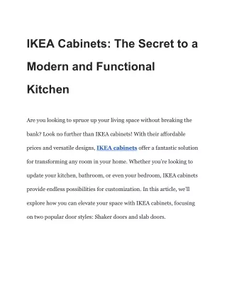 IKEA Cabinets_ The Secret to a Modern and Functional Kitchen