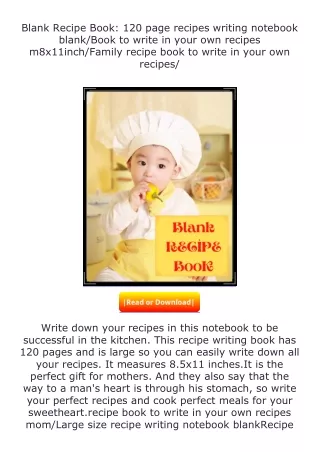 [READ]⚡PDF✔ Blank Recipe Book: 120 page recipes writing notebook blank/Book