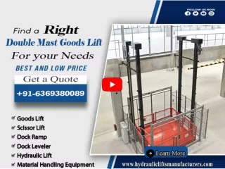 Top goods lift manufacturers in Chennai