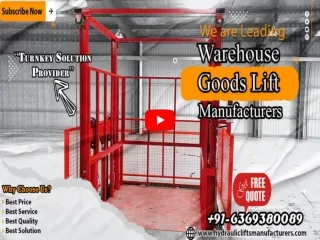 Top goods lift manufacturers in Sivakasi