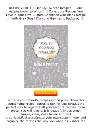 Download⚡PDF❤ RECIPES COOKBOOK: My Favorite Recipes | Blank recipes books t