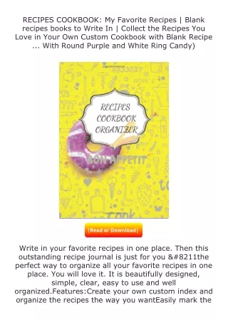 ✔️download⚡️ (pdf) RECIPES COOKBOOK: My Favorite Recipes | Blank recipes bo