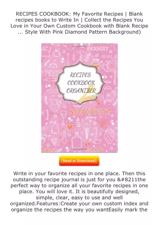 ❤️get (⚡️pdf⚡️) download RECIPES COOKBOOK: My Favorite Recipes | Blank reci