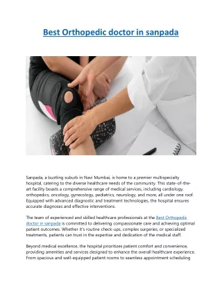 best orthopedic doctor in sanpada