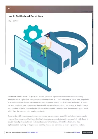 How to Get the Most Out of Your Metaverse Development Company