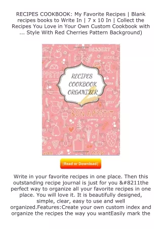 download⚡[PDF]❤ RECIPES COOKBOOK: My Favorite Recipes | Blank recipes books