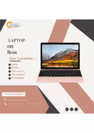 Laptop on Rent in Faridabad ! 9910999099