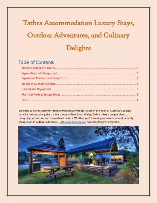 Tathra Accommodation Luxury Stays, Outdoor Adventures, and Culinary Delights