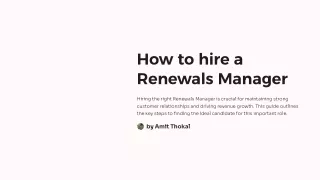 How to hire a Renewals Manager