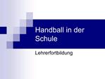 Handball in der Schule