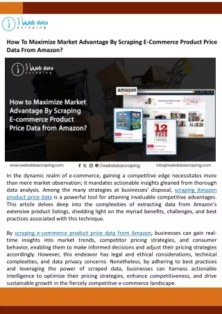 How To Maximize Market Advantage By Scraping E-Commerce Product Price Data From Amazon.PPT