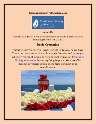 Cremation in Davie, Florida