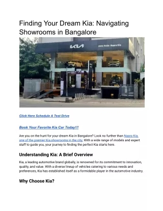 Finding Your Dream Kia_ Navigating Showrooms in Bangalore