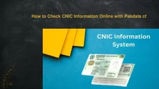 How to Check CNIC Information Online with Pakdata cf