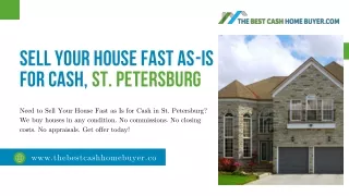 Sell Your House Fast AS-IS for Cash, St. Petersburg