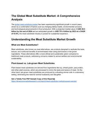 The Global Meat Substitute Market_ A Comprehensive Analysis