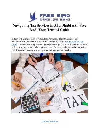 Navigating Tax Services in Abu Dhabi with Free  Bird: Your Trusted Guide