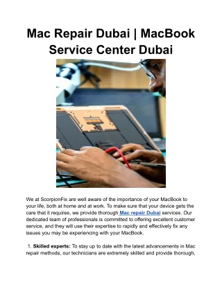 Mac Repair Dubai _ MacBook Service Center Dubai