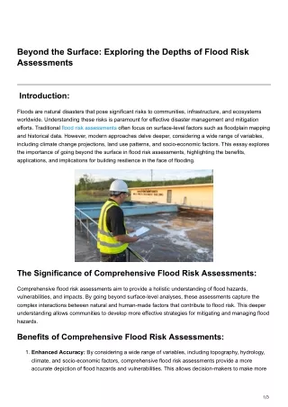 Beyond the Surface Exploring the Depths of Flood Risk Assessments