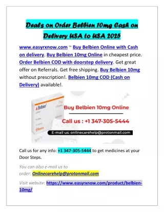 Deals on Order Belbien 10mg Cash on Delivery USA to USA 2025