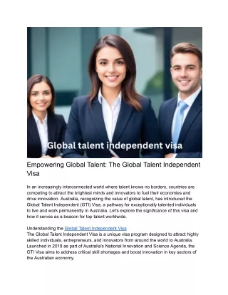 Empowering Global Talent_ The Global Talent Independent Visa