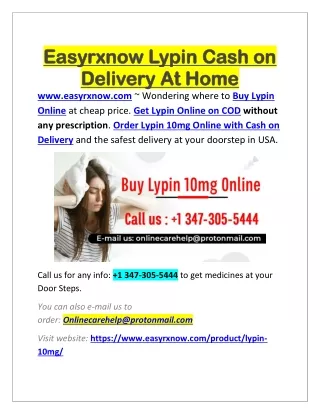 Easyrxnow Lypin 10mg Cash on Delivery At Home 2025