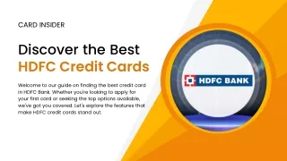 Discover the Best HDFC Credit Cards