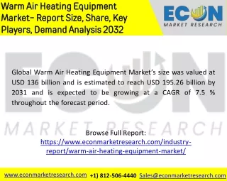 Warm Air Heating Equipment Market