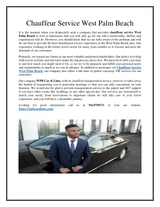 Chauffeur Service West Palm Beach