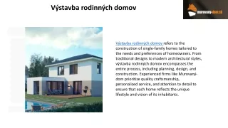 výstavba rodinných domov