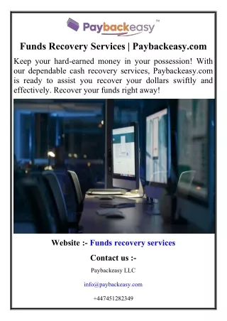 Funds Recovery Services  Paybackeasy.com