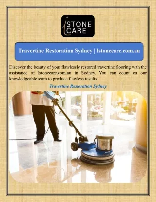 Travertine Restoration Sydney Istonecare.com.au