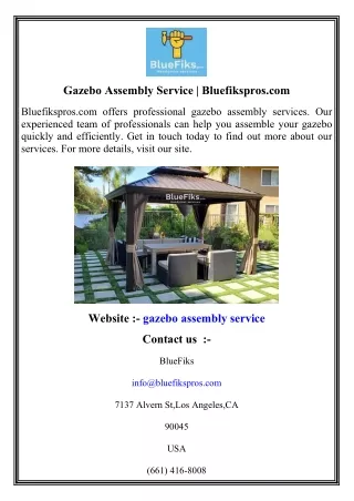 Gazebo Assembly Service   Bluefikspros.com