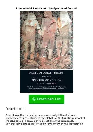 read ❤️(✔️pdf✔️) Postcolonial Theory and the Specter of Capital