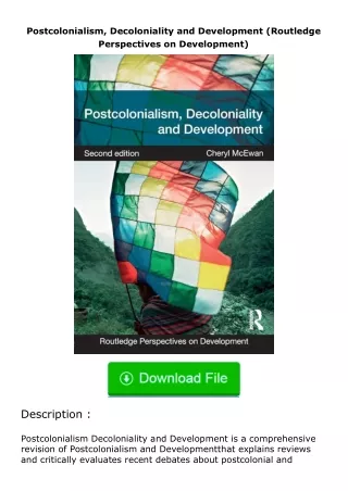 free read (✔️pdf❤️) Postcolonialism, Decoloniality and Development (Routledge